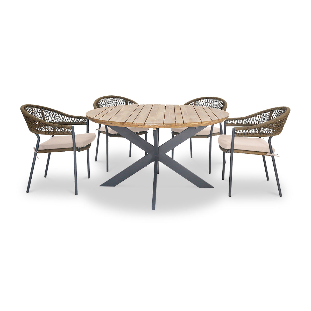 Maze Bali 4 Seat 140cm Round Outdoor Dining Set