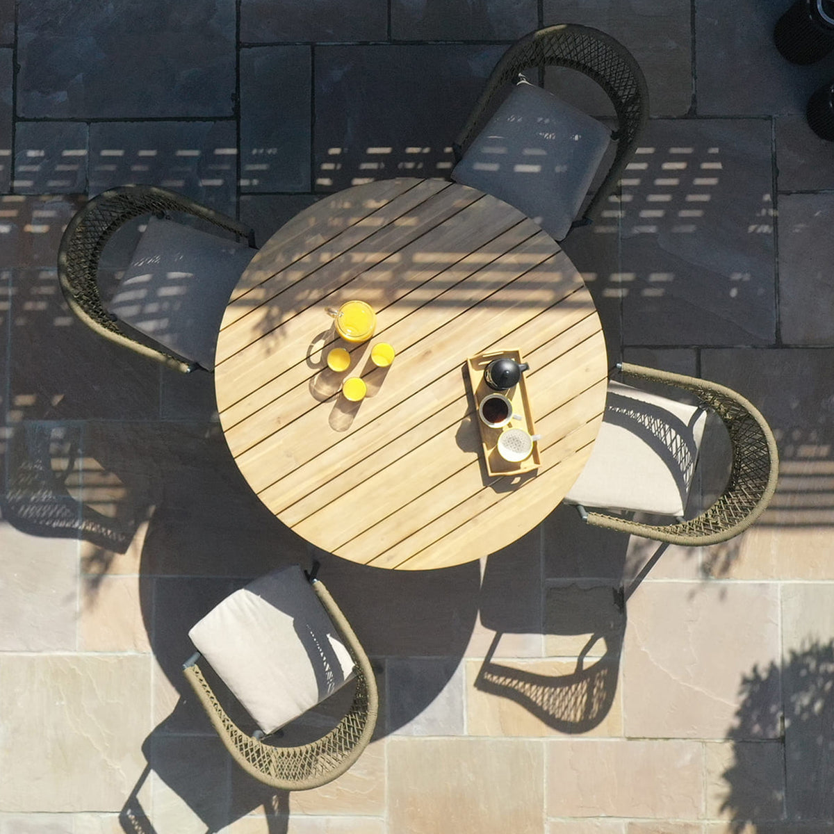 Maze Bali 4 Seat 140cm Round Outdoor Dining Set