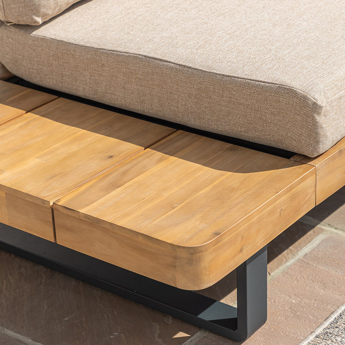 Bali Wooden Platform Outdoor Corner Sofa Set