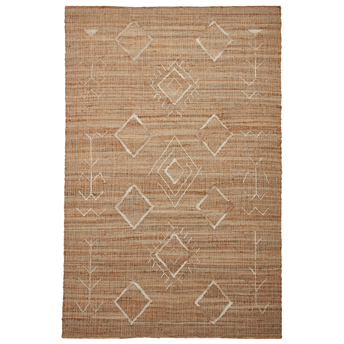 Karin Natural Diamond Patterned Jute Rug from Roseland Furniture
