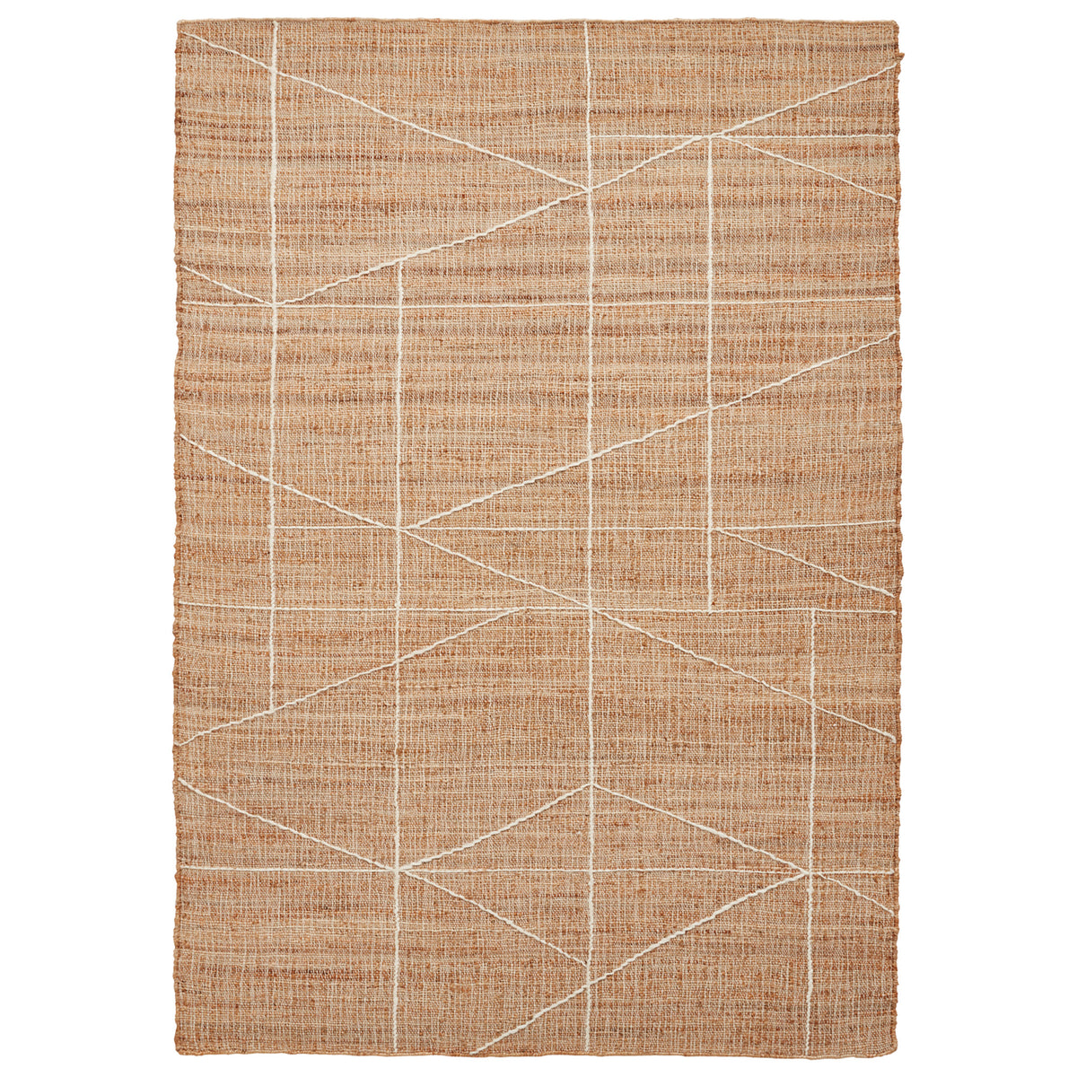 Karin Natural Geometric Jute Rug from Roseland Furniture