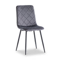 Lois Grey Velvet Quilted Back Dining Chair from Roseland Furniture