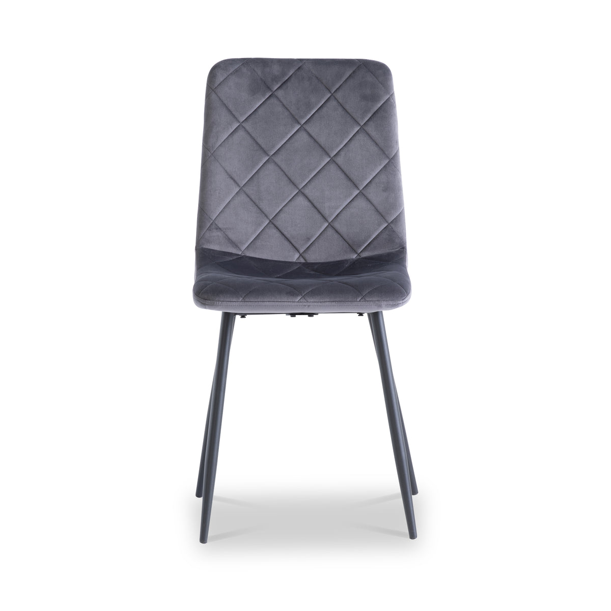 Lois Grey Velvet Quilted Back Dining Chair