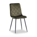 Lois Green Velvet Quilted Back Dining Chair from Roseland Furniture