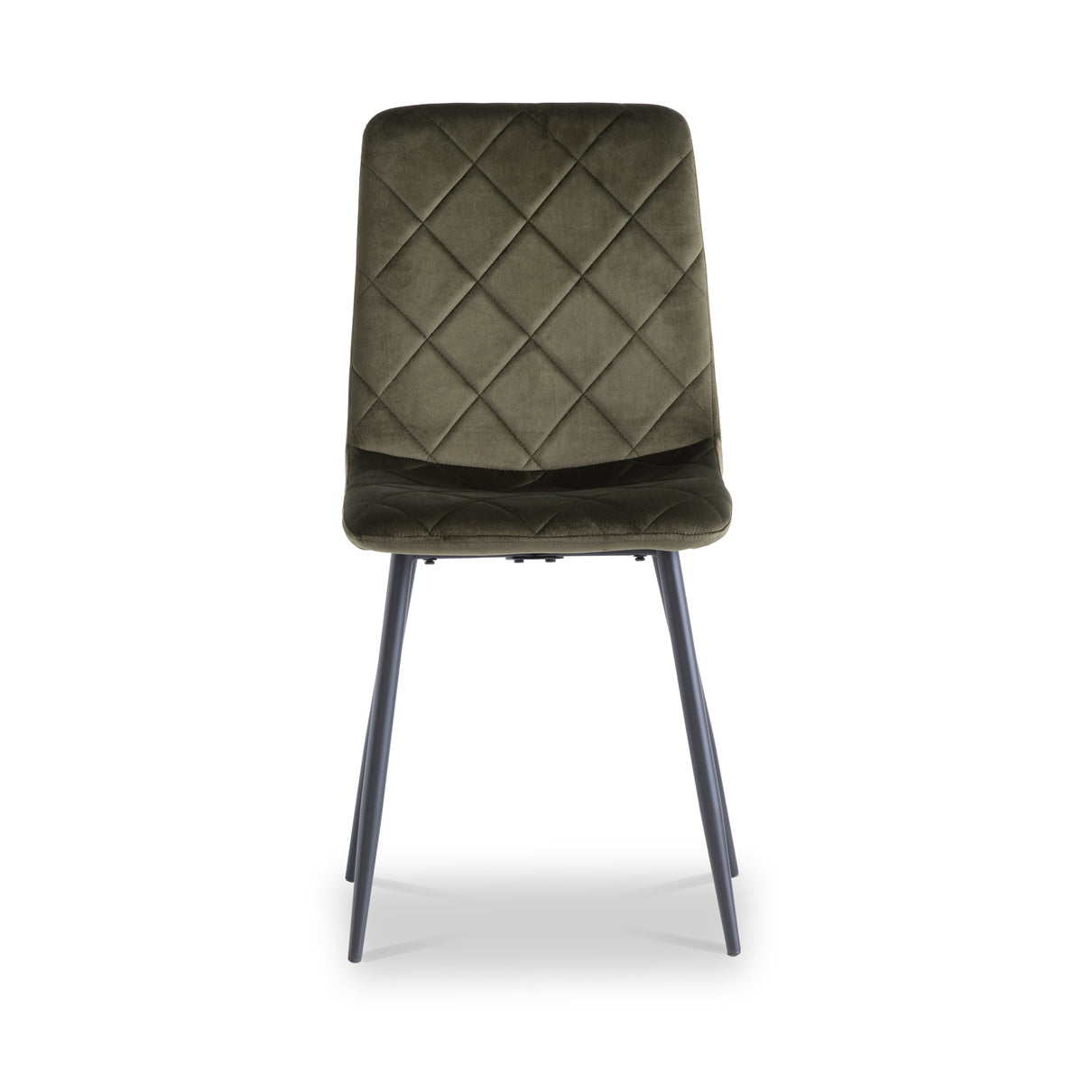 Lois Green Velvet Quilted Back Dining Chair