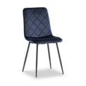 Lois Blue Velvet Quilted Back Dining Chair from Roseland Furniture