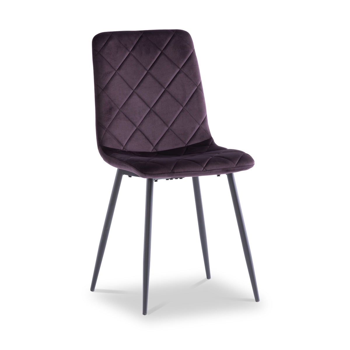 Lois Purple Velvet Quilted Back Dining Chair from Roseland Furniture