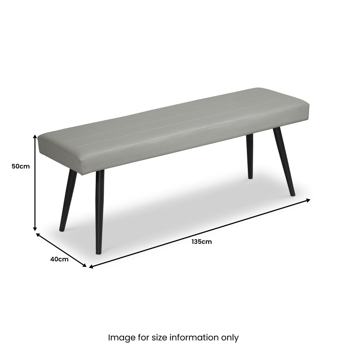 Whitstone Light Grey Faux Leather Dining Bench dimensions