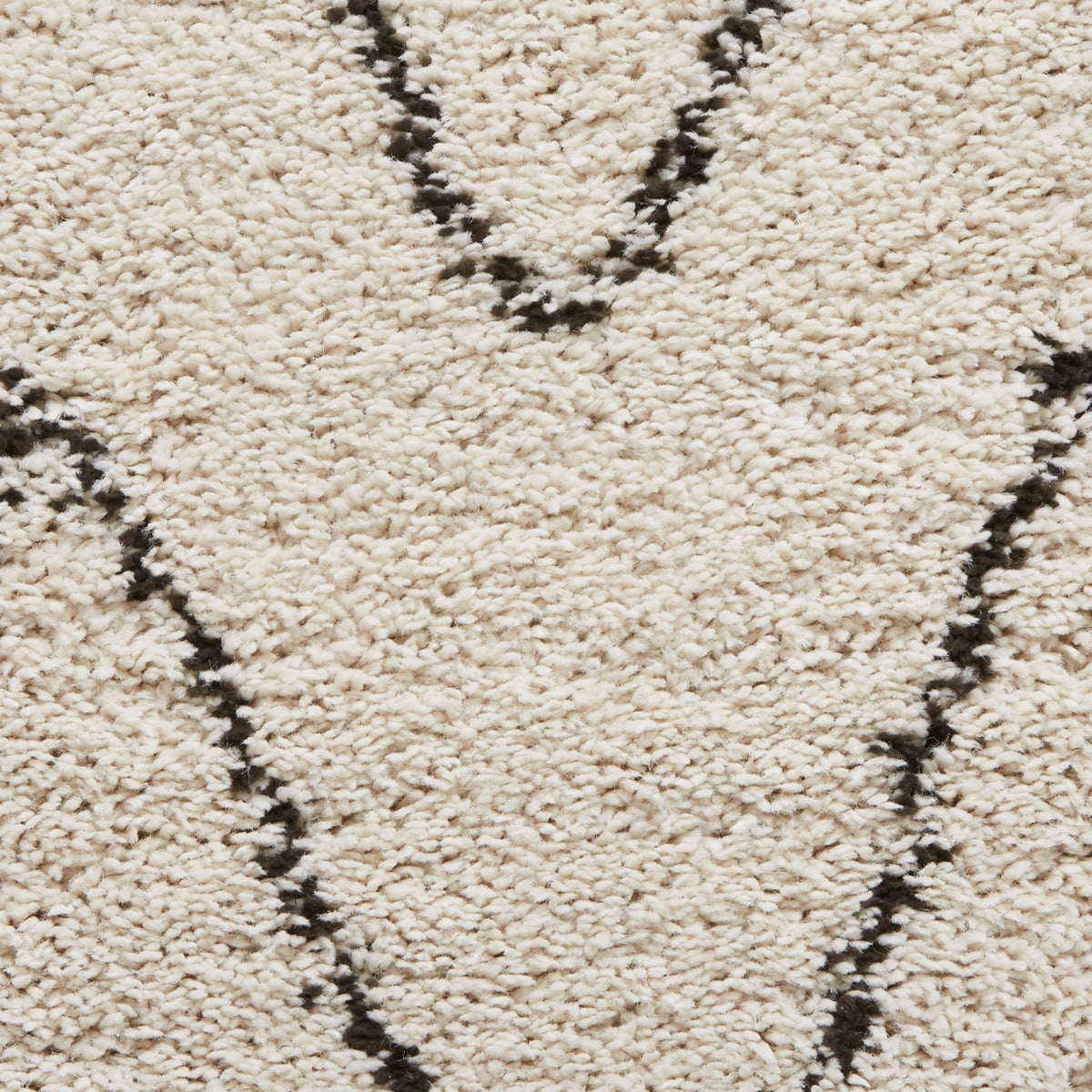 Edie Boho Beige Diamond Shaggy Rug