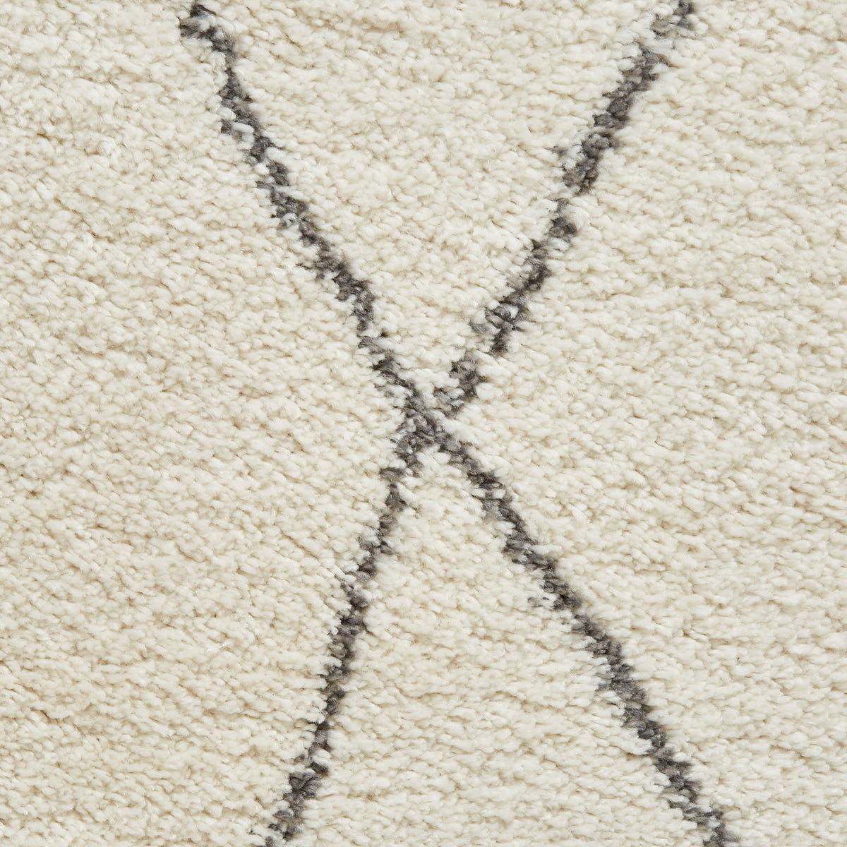 Edie Boho Cream Diamond Shaggy Rug