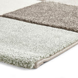 Brockton Green Beige Square Patterned Hand Carved Rug