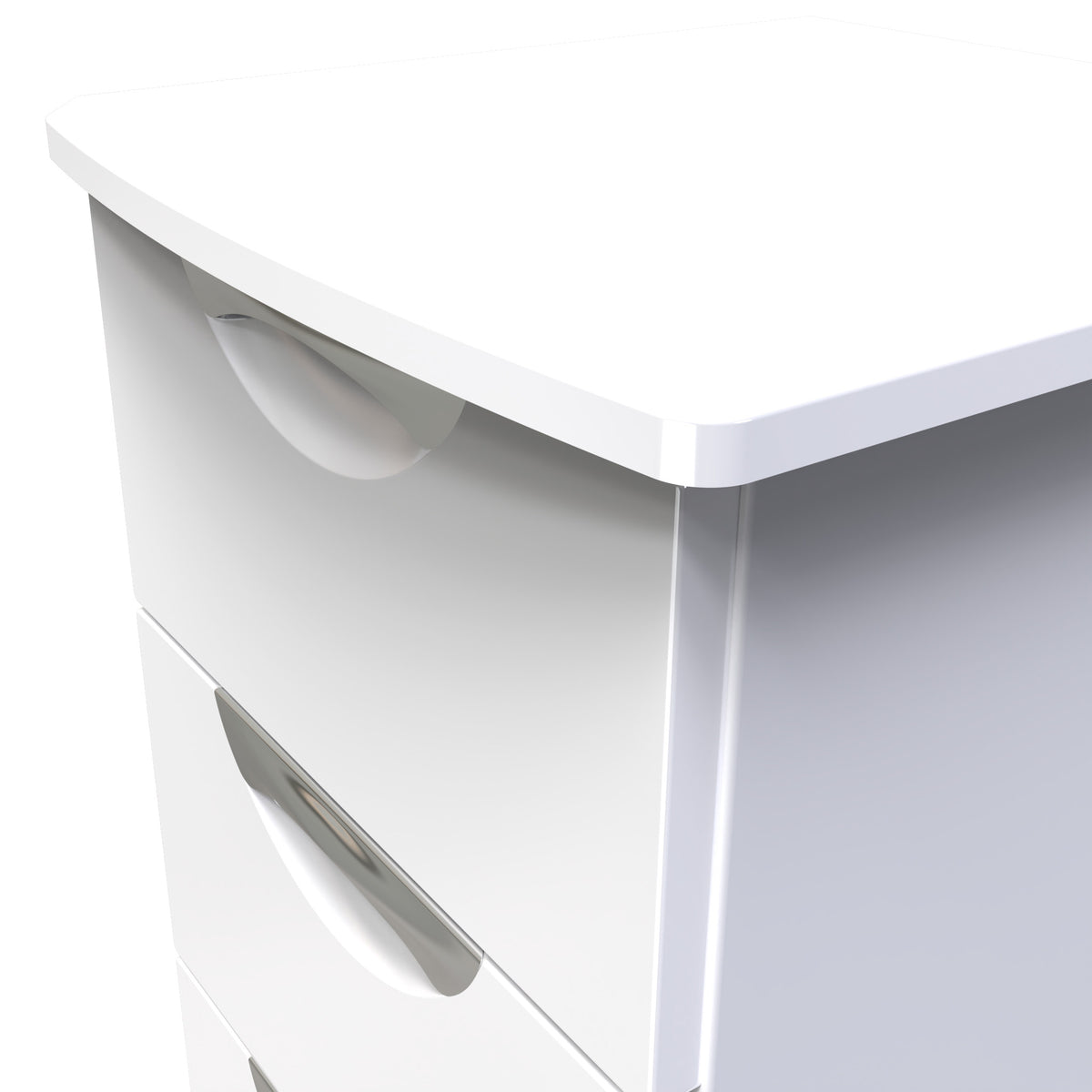 Beckett White 3 Drawer Bedside Table by Roseland Furniture