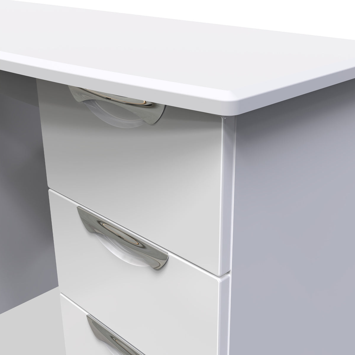 Beckett White Gloss 6 Drawer Storage Desk