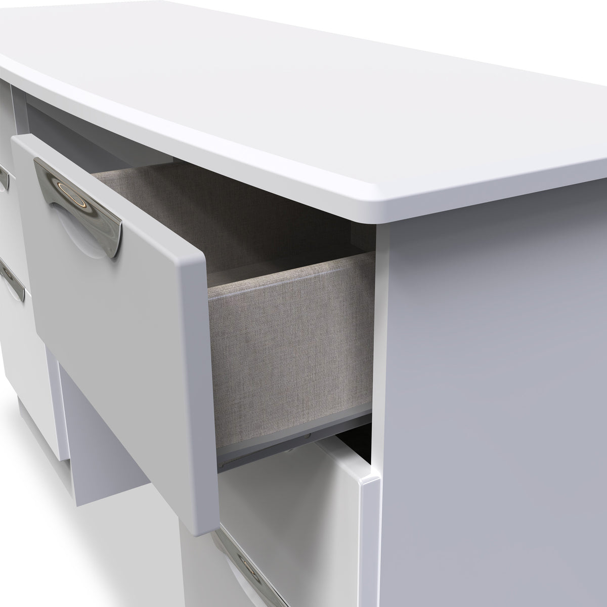 Beckett White Gloss 6 Drawer Storage Desk