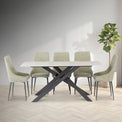Casey White & Gold Sintered Stone 200cm Dining Table for dining room