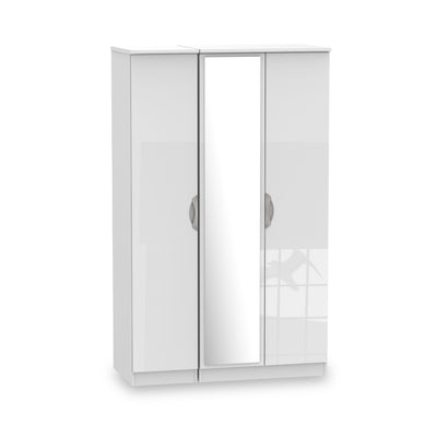 Beckett Gloss 3 Door Mirror Wardrobe