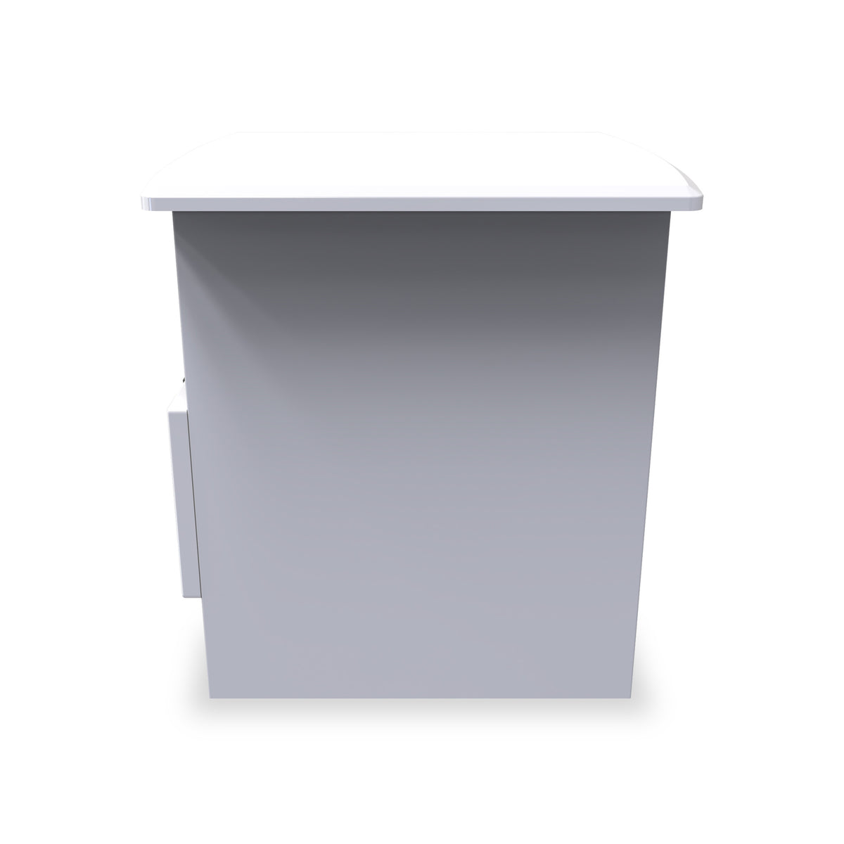 Beckett White Gloss 1 Drawer with Open Shelf Lamp Table by Roseland Furniture