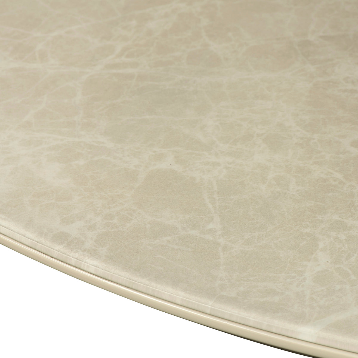 Lewis White Round Dining Table white marble effect top