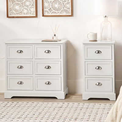 Croft Pine 3 Drawer Bedside Table