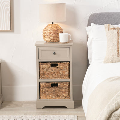 Devonshire Pine Bedside Table with Baskets