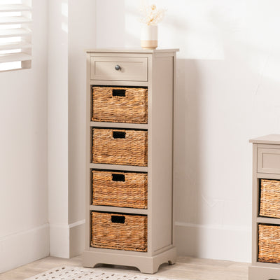 Devonshire Pine Tallboy with Baskets