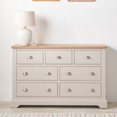 Fairford Pine and Oak 3 Over 4 Drawer Chest