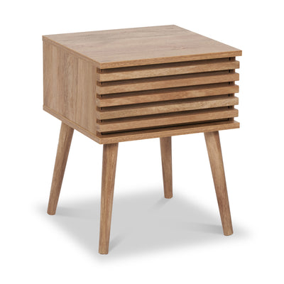Larvik Slatted Eucalyptus 1 Drawer Bedside Table