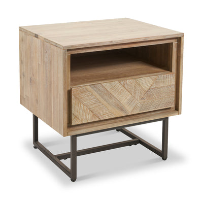 Marca Sand Wash Acacia 1 Drawer Bedside Table