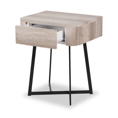 Ukiah Oak Effect 1 Drawer Bedside Table