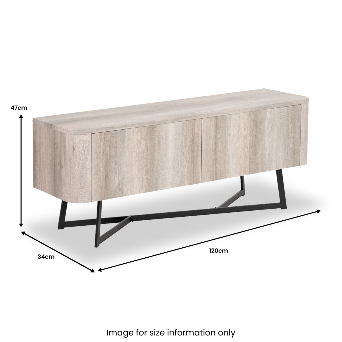 Ukiah Grey Oak 2 Door Low Unit from Roseland Furniture