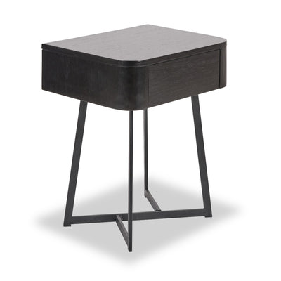 Ukiah Black Ash 1 Drawer Bedside Table