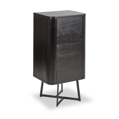 Ukiah Black Ash 5 Drawer Tallboy