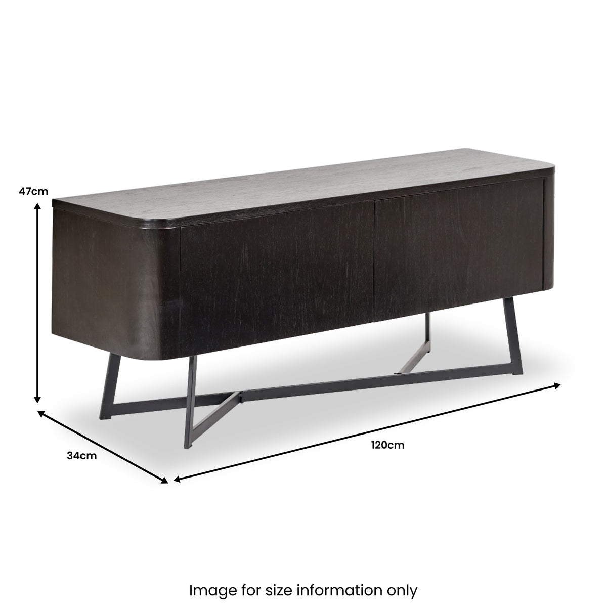 Ukiah Black Ash 2 Door Low Unit from Roseland Furniture
