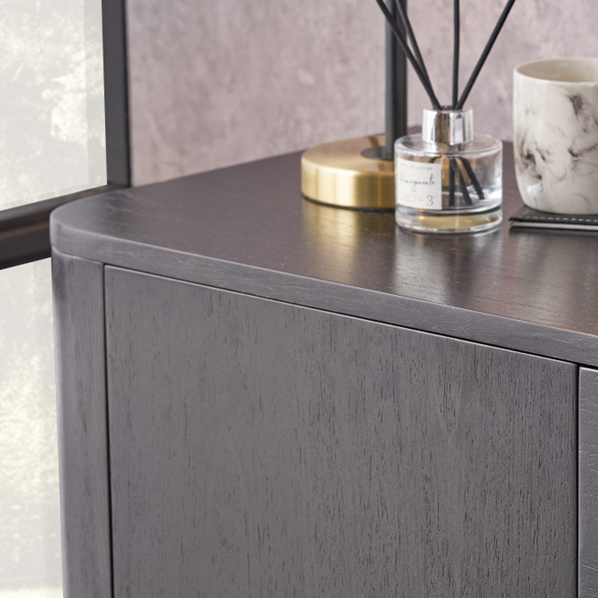 Ukiah Black Ash 2 Door Low Unit from Roseland Furniture