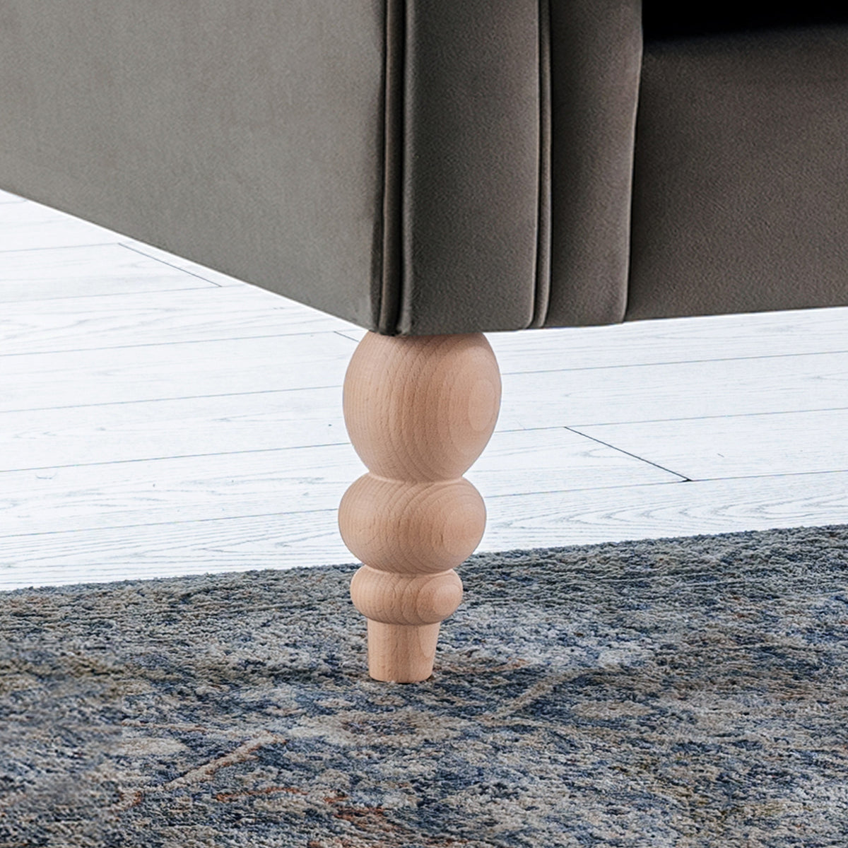 Balmoral Mushroom Velvet Chesterfield Armchair