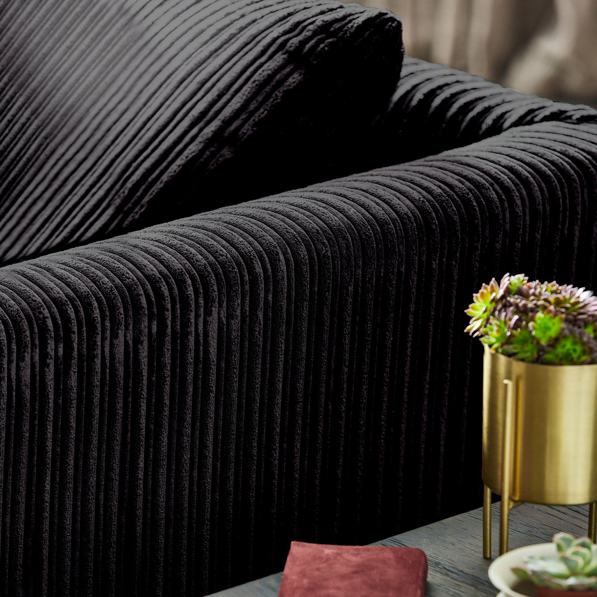 Bletchley Black Jumbo Cord 2 Seater Sofa from Roseland Furniture