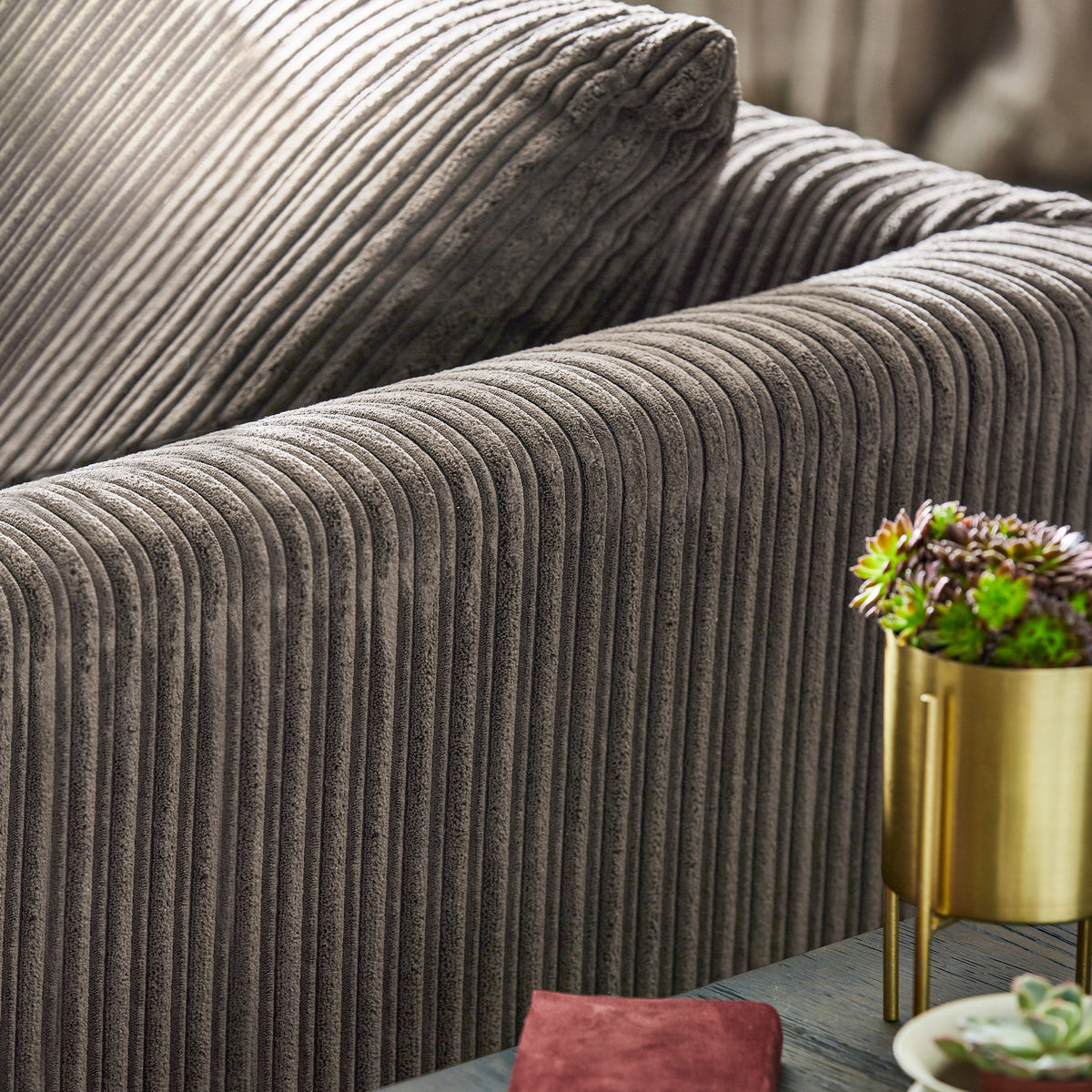 Bletchley Charcoal Jumbo Cord 2 Seater Sofa from Roseland Furniture