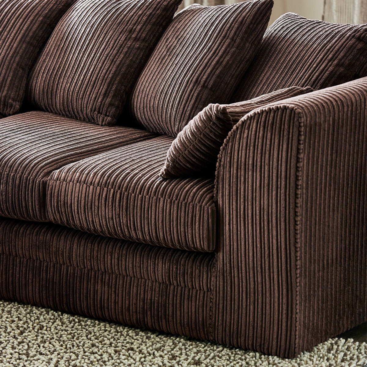 Bletchley Chocolate Jumbo Cord 2 Seater Sofa from Roseland Furniture