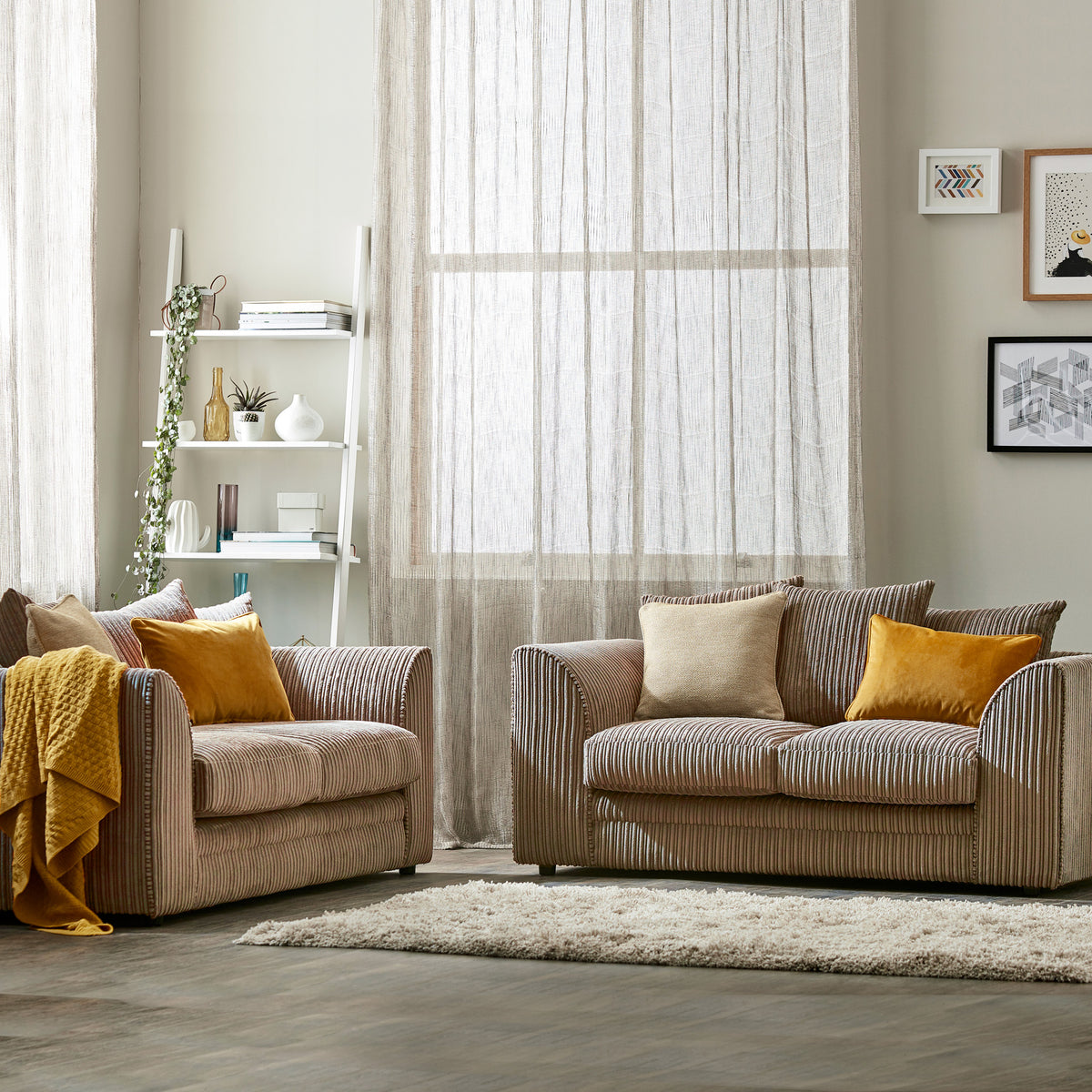 Bletchley Coffee Jumbo Cord 2 Seater Sofa for Living Room from Roseland Furniture