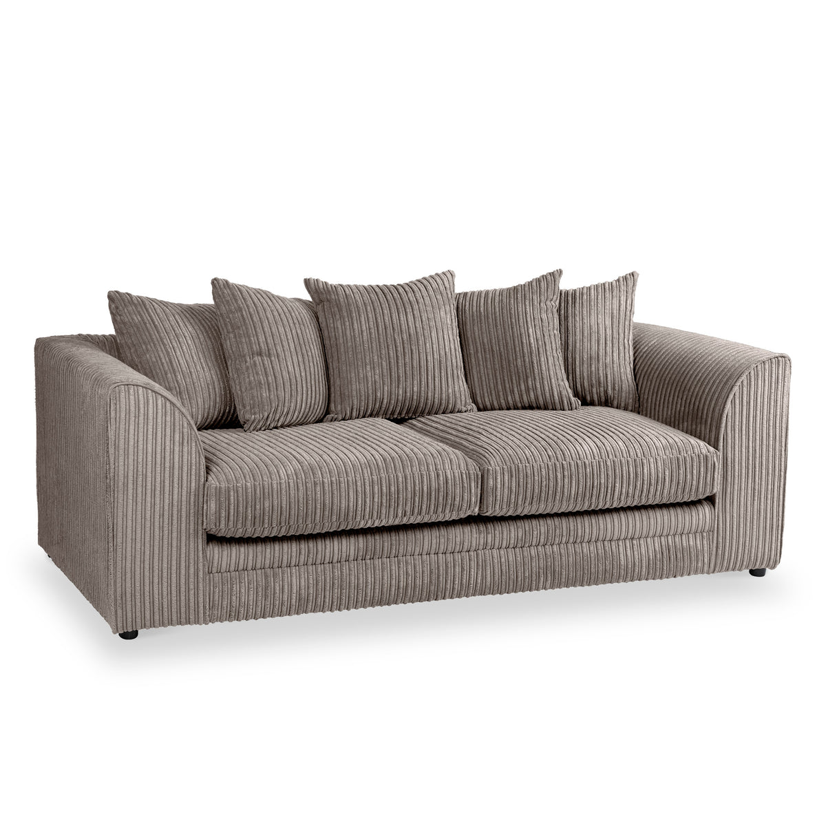 Bletchley Charcoal Jumbo Cord 3 Seater Couch from Roseland Furniture