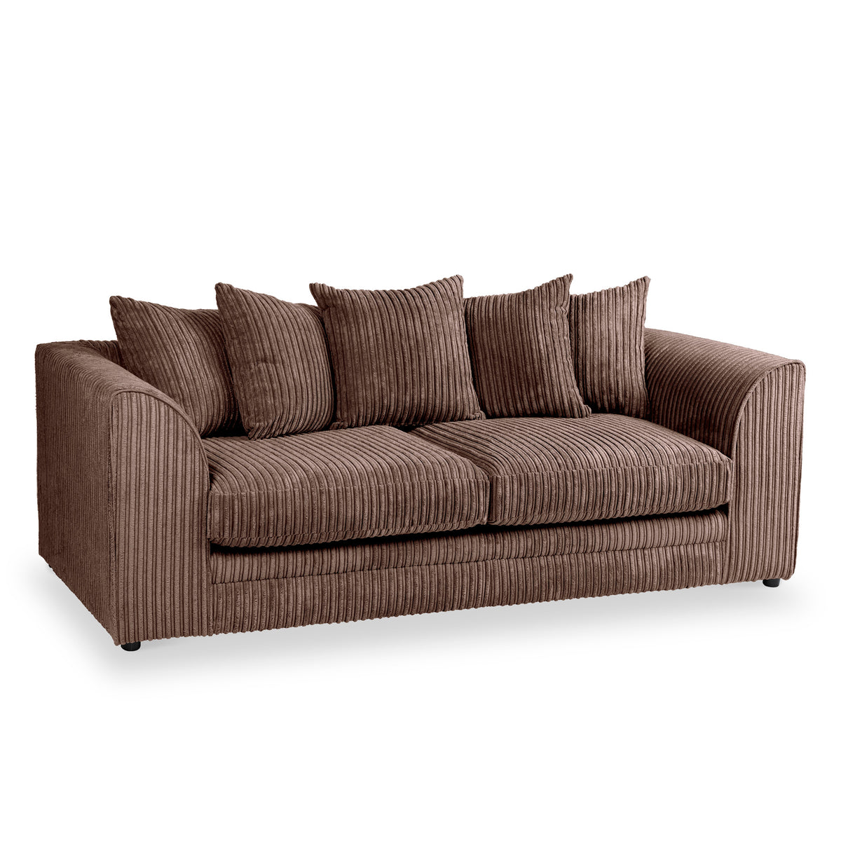 Bletchley Chocolate Jumbo Cord 3 Seater Couch from Roseland Furniture