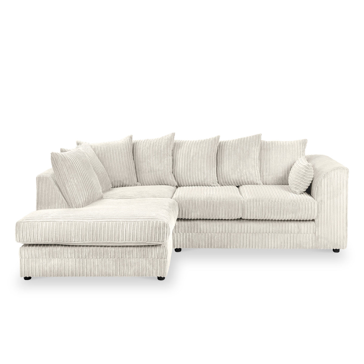 Bletchley Cream Left Hand Jumbo Cord Chaise Sofa from Roseland Furniture