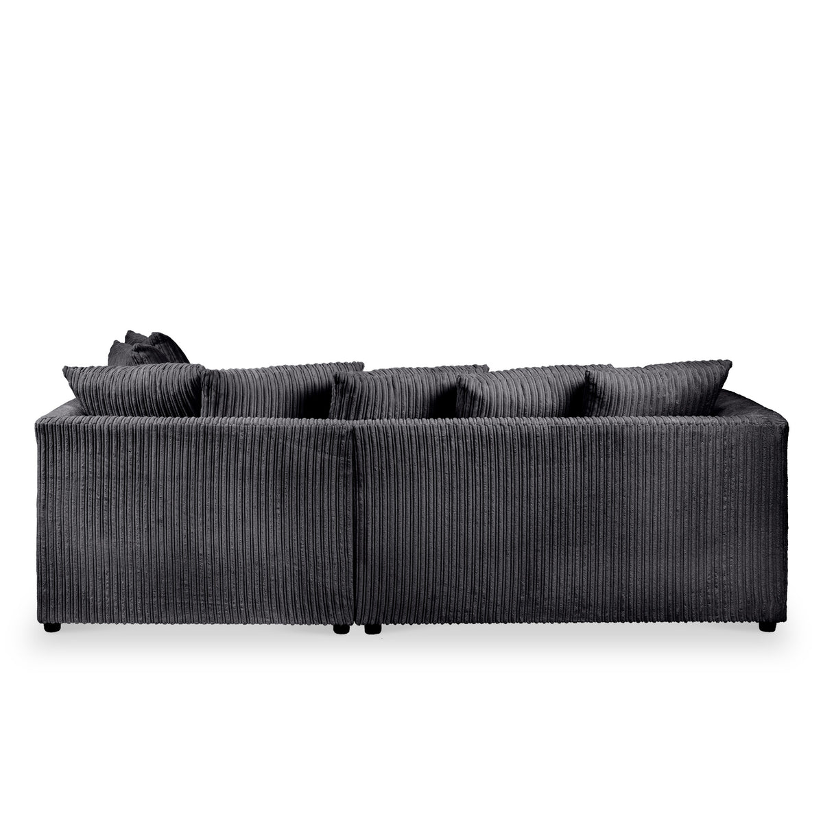 Bletchley Right Hand Black Jumbo Cord Chaise Sofa from Roseland Furniture