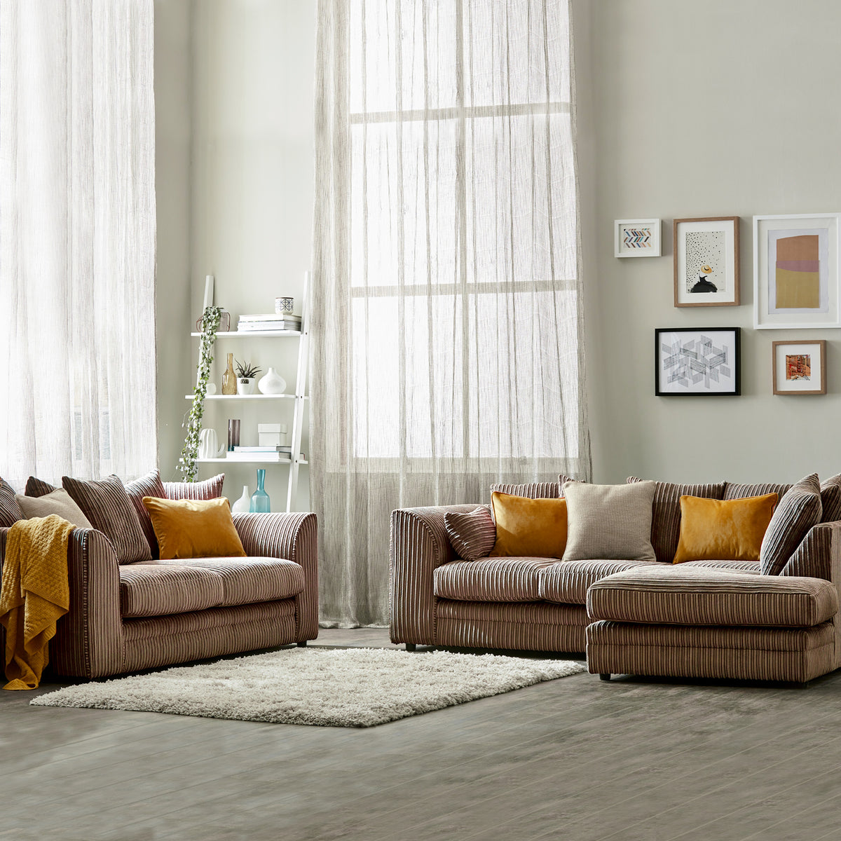 Bletchley Coffee Right Hand Jumbo Cord Chaise Sofa from Roseland Furniture