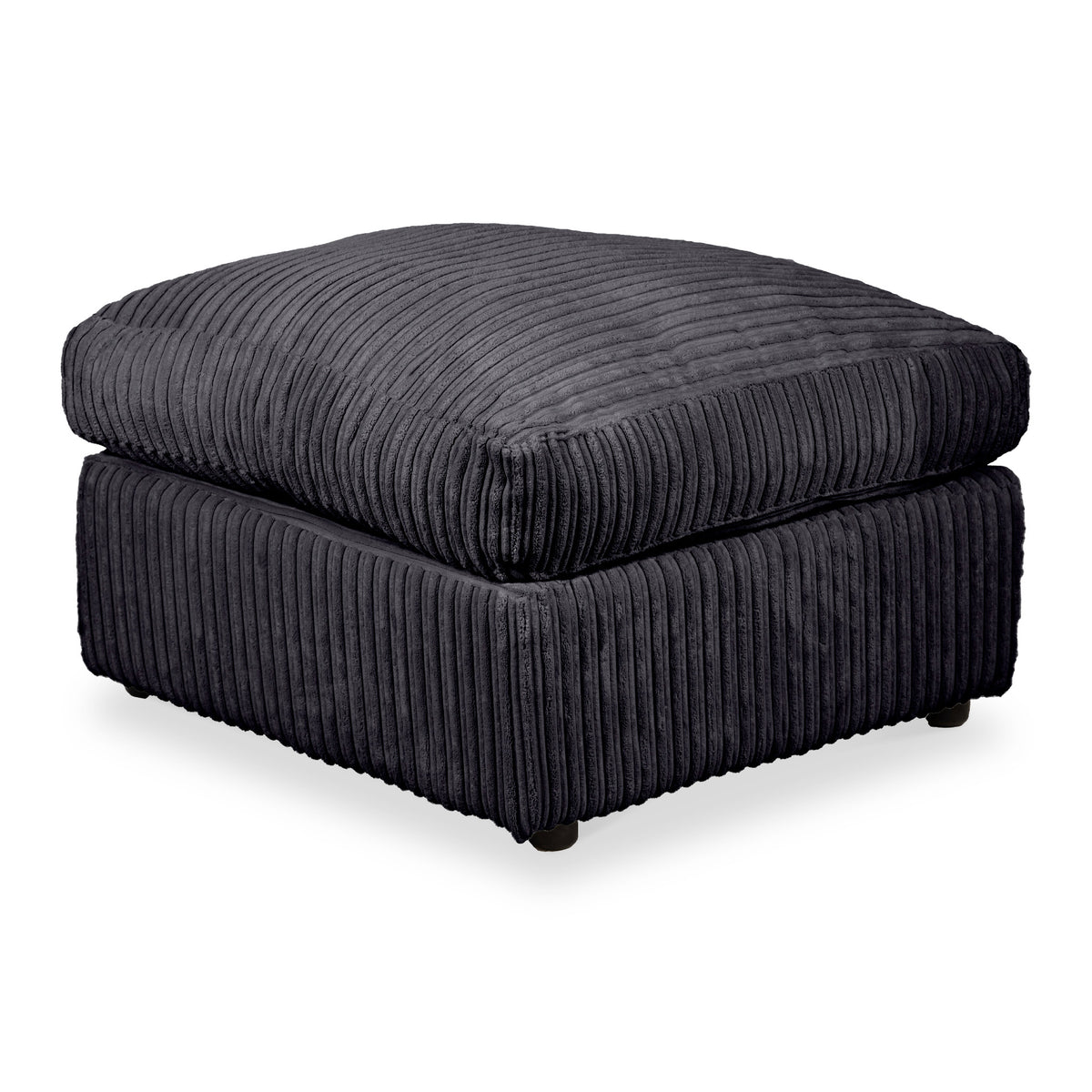 Bletchley Black Jumbo Cord Footstool from Roseland Furniture