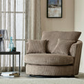 Bletchley Coffee Jumbo Cord Swivel Armchair for Living Room