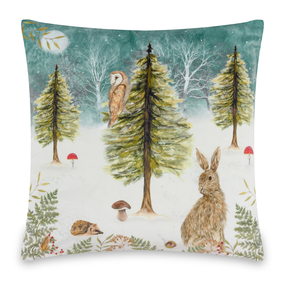 Christmas Owl 43x43 Cushion by Roseland Furniture