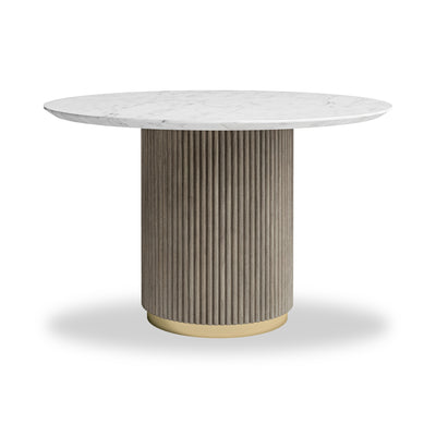 Amelie Grey 120cm Fluted Round Dining Table