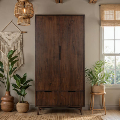 Oskar Double Wardrobe with Drawer