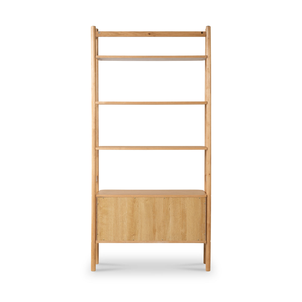 Shorwell Oak Large Bookcase with 2 Door Slatted Cupboard